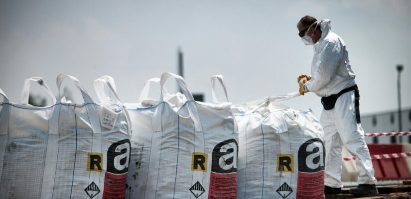 Turin,,Italy,-,July,2013:,Asbestos,Disposed,Of,In,The